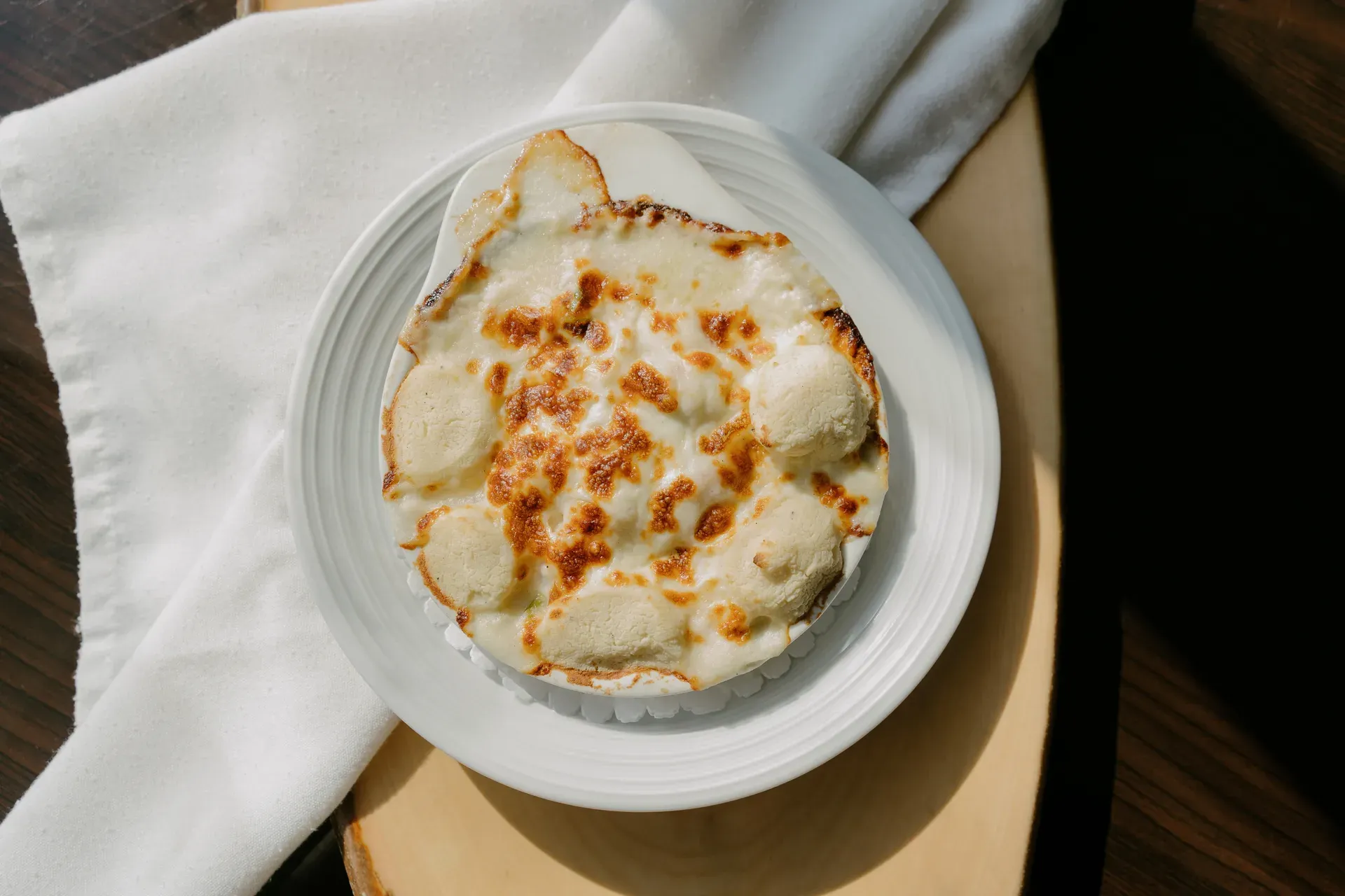 Gratin de mactres de Stimpson à l'ail